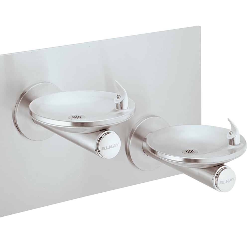 Elkay EDFPBM117C Wall Mount Bi Level Drinking Fountain - Non Filtered, Non Refrigerated, Stainless