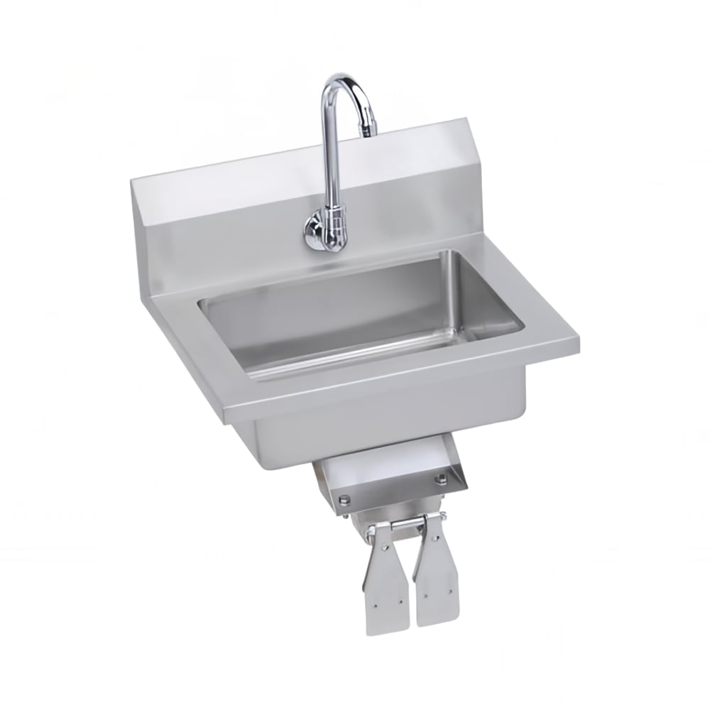 Elkay EHS-18-KVX Wall Mount Commercial Hand Sink w/ 14"L x 10"W x 5"D Bowl, Knee Valve