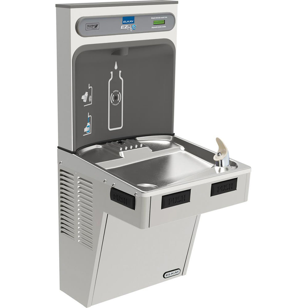 Elkay EMABF8WSSK Wall Mount Drinking Fountain w/ Bottle Filler - Refrigerated, Stainless Steel