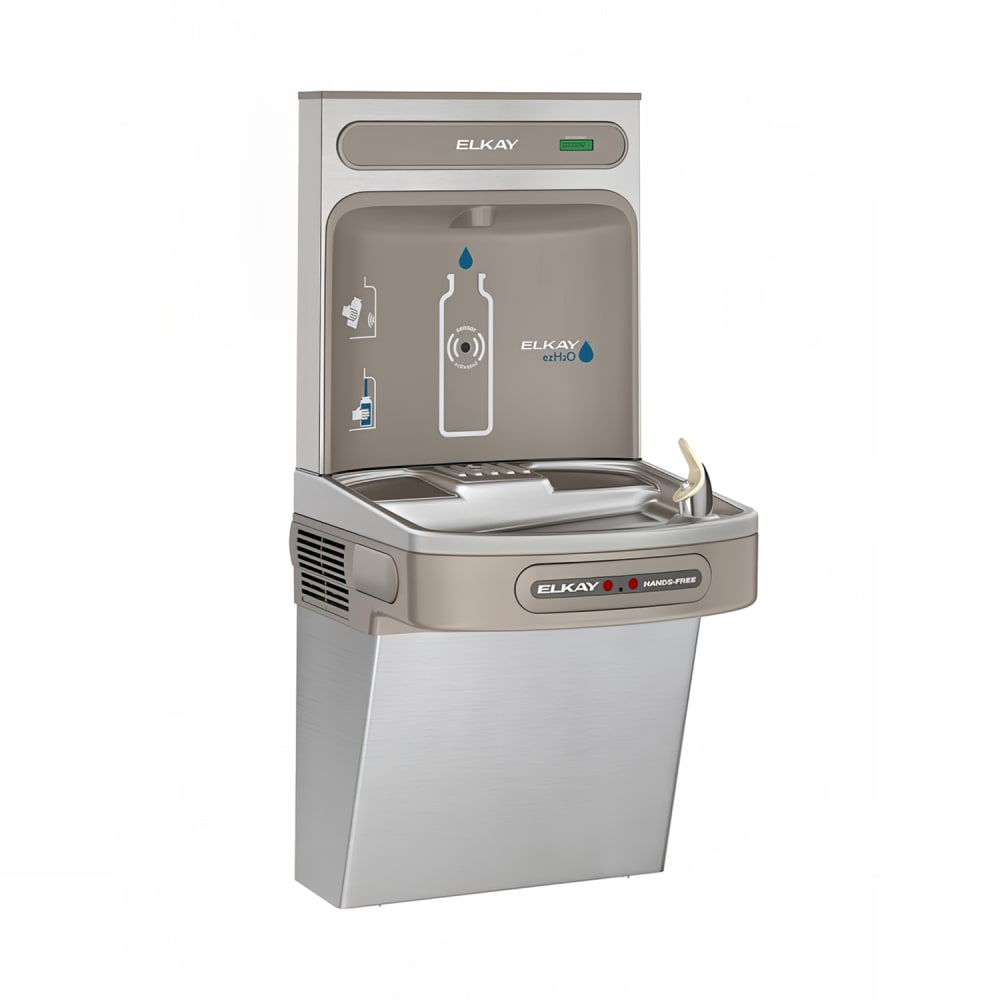 Elkay EZO8WSSK Wall Mount Drinking Fountain w/ Bottle Filler - Non Filtered, Refrigerated, Stainless