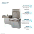 Elkay EZOTL8WSSK Wall Mount Bi Level Drinking Fountain w/ Bottle Filler - Non Filtered, Refrigerated, Stainless thumbnail 3