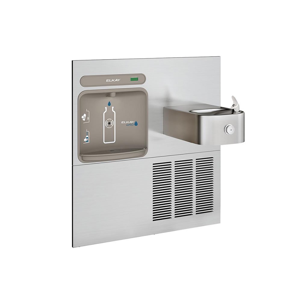 Elkay EZWS-ERFP8-RF Wall Mount Bottle Filling Station w/ Drinking Fountain - Refrigerated, Non Filtered