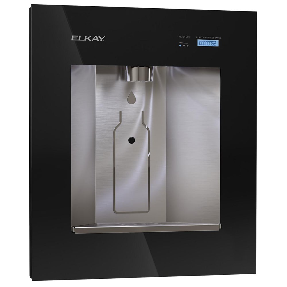 Elkay LBWD06BKK Built In Filtered Water Dispenser w/ Remote Chiller - Hands Free, Black/Stainless