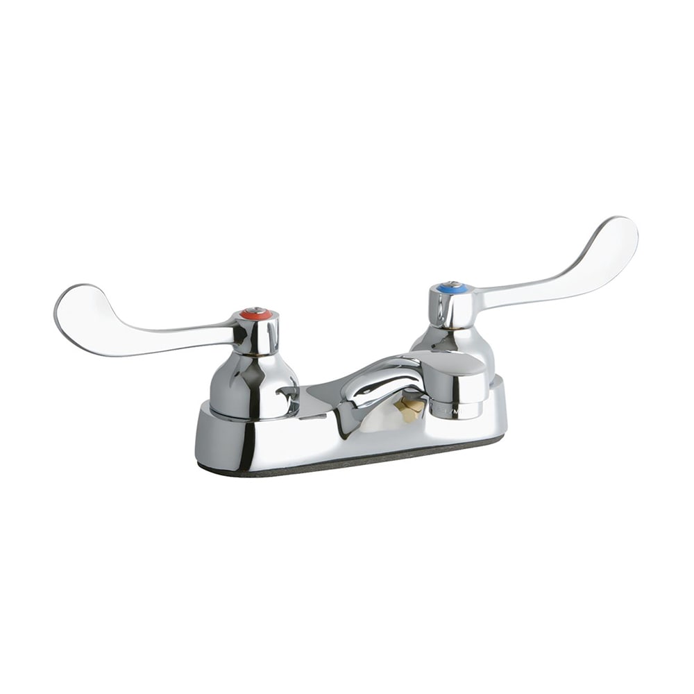 Elkay LK402T4 Deck Mount Lavatory Faucet w/ 3" Spout & 4" Wristblade Handles - 4" Centers, Chrome Plated
