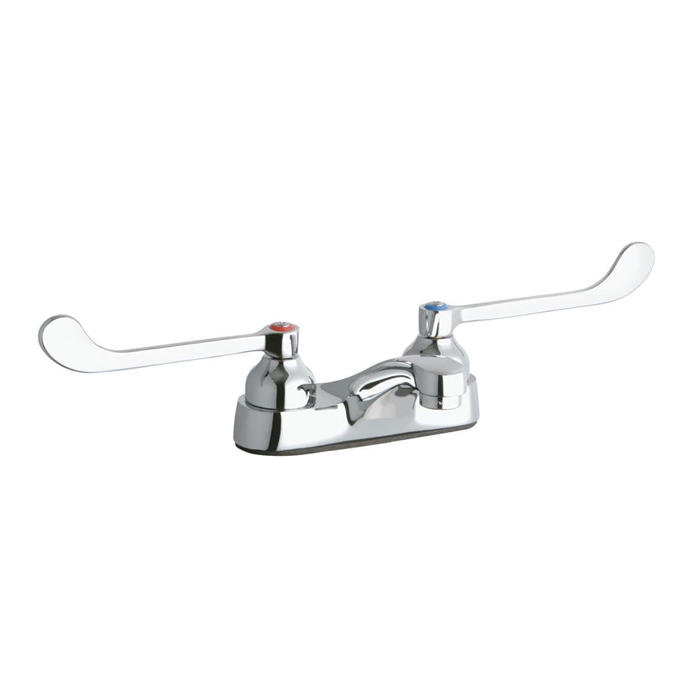 Elkay LK402T6 Deck Mount Lavatory Faucet w/ 3" Spout & 6" Wristblade Handles - 4" Centers, Chrome Plated