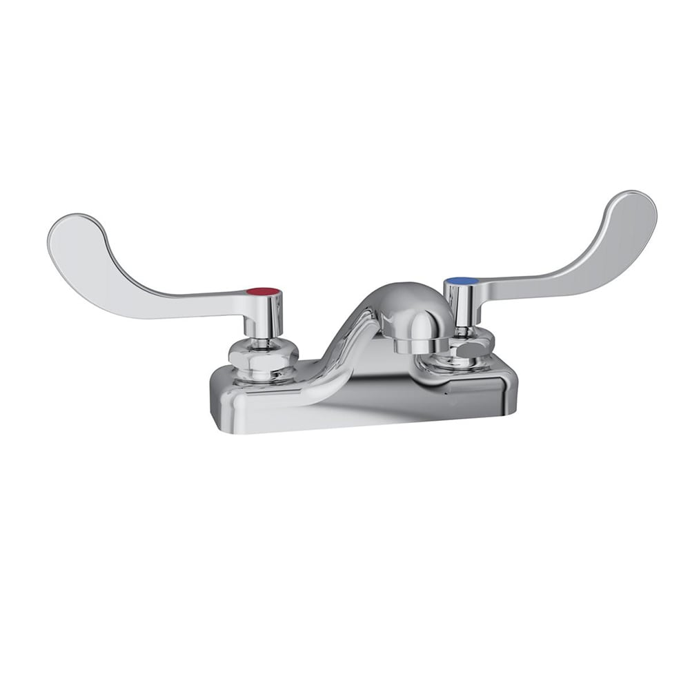 Elkay LK403T4 Deck Mount Lavatory Faucet w/ 3 1/2" Spout & 4" Wristblade Handles - 4" Centers, Chrome Plated