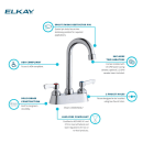 Elkay LK406GN04L2 Deck Mount Faucet w/ 4" Gooseneck Swing Spout & 2" Lever Handles - 4" Centers thumbnail 4