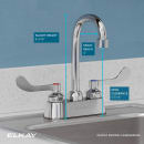 Elkay LK406GN04T4 Deck Mount Faucet w/ 4" Gooseneck Swing Spout & 4" Wrist Blade Handles - 4" Centers thumbnail 3