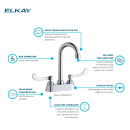 Elkay LK406GN04T4 Deck Mount Faucet w/ 4" Gooseneck Swing Spout & 4" Wrist Blade Handles - 4" Centers thumbnail 4