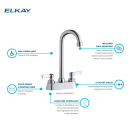 Elkay LK406GN05L2 Deck Mount Faucet w/ 5" Gooseneck Swing Spout & 2" Lever Handles - 4" Centers thumbnail 4