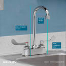 Elkay LK406GN05T4 Deck Mount Faucet w/ 5" Gooseneck Swing Spout & 4" Wrist Blade Handles - 4" Centers thumbnail 3