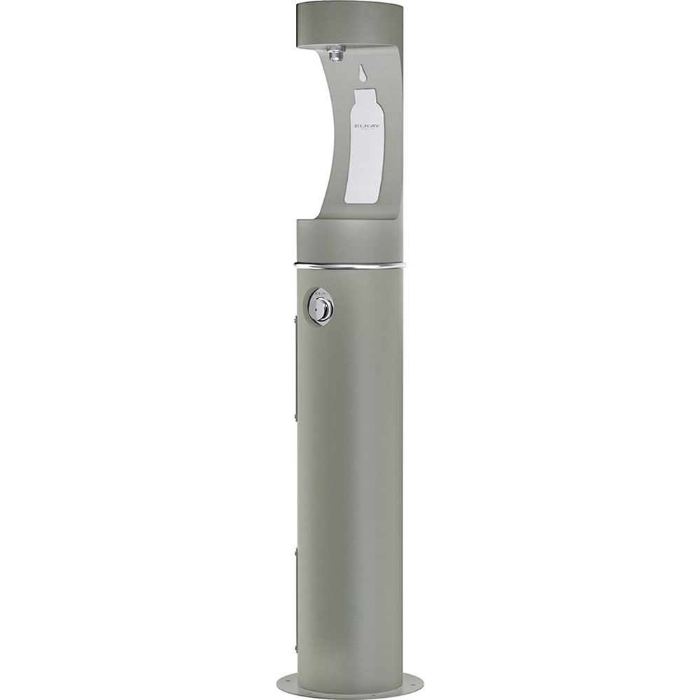 Elkay LK4400BFGRY Outdoor HydroBoost Bottle Filling Station - 14"W x 14"D x 64"H, Non Refrigerated, Gray