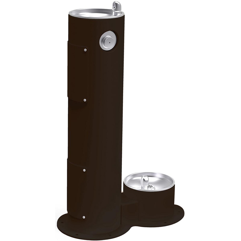 Elkay LK4400DBFRKBLK Outdoor Pedestal Drinking Fountain w/ Pet Fountain - Non Refrigerated, Freeze Resistant, Black
