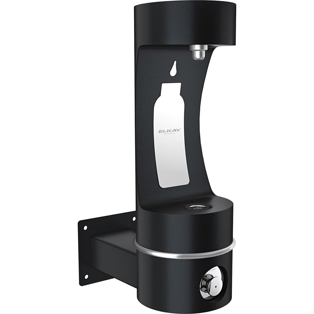 Elkay LK4405BFFRKBLK Outdoor Wall Mount Bottle Filling Station - 10"W x 19 1/8"D x 32"H, Freeze Resistant, Black