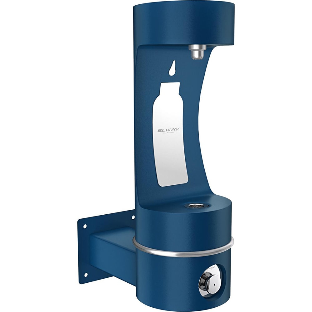 Elkay LK4405BFFRKBLU Outdoor Wall Mount Bottle Filling Station - 10"W x 19 1/8"D x 32"H, Freeze Resistant, Blue