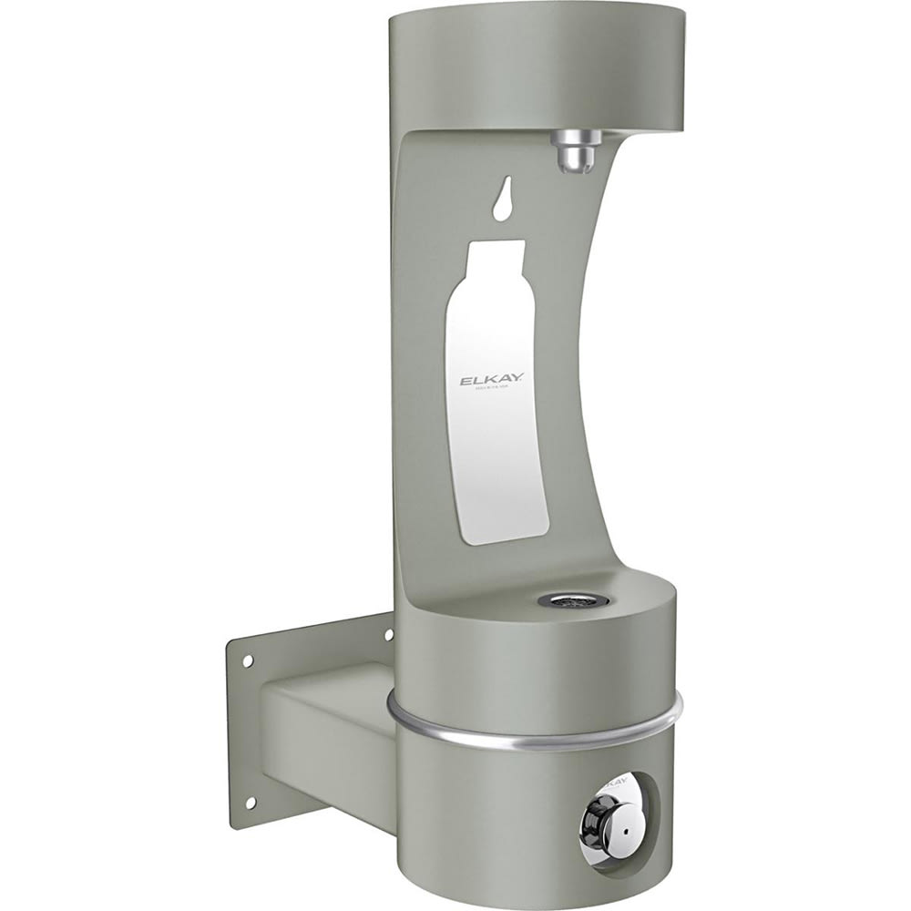 Elkay LK4405BFFRKGRY Outdoor Wall Mount Bottle Filling Station - 10"W x 19 1/8"D x 32"H, Freeze Resistant, Gray