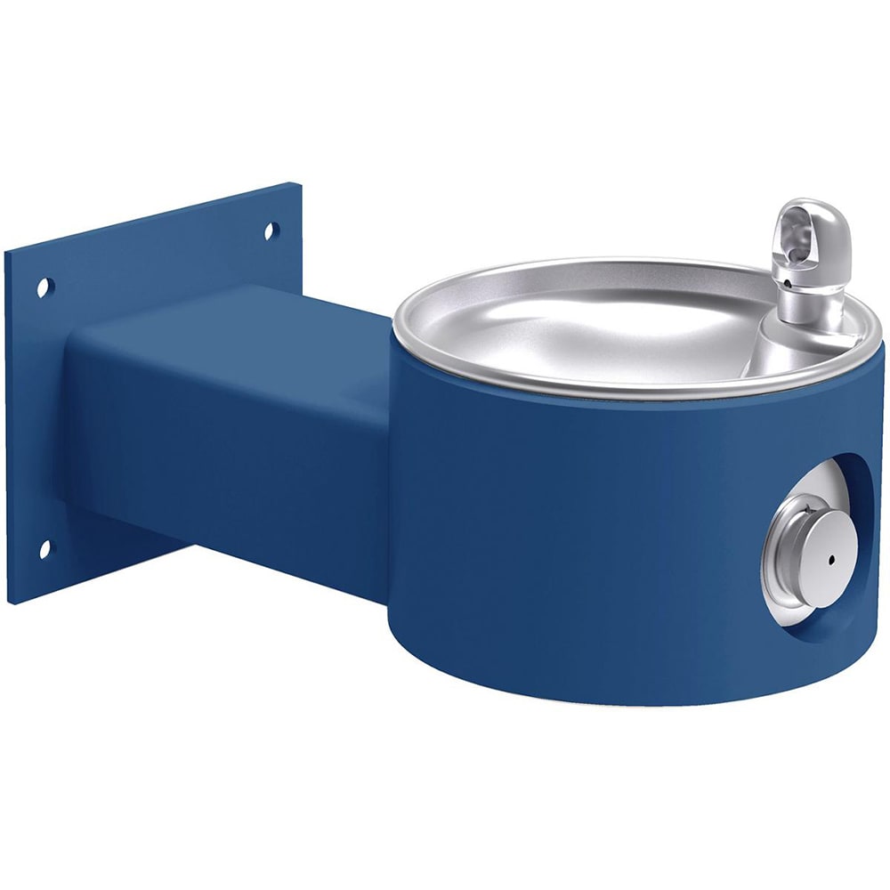 Elkay LK4405BLU Wall Mount Outdoor Drinking Fountain - 10"W x 19 1/8"D x 8"H, Non Refrigerated, Blue