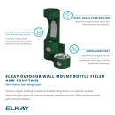 Elkay LK4408BFEVG Outdoor Wall Mount Bottle Filling Station w/ Drinking Fountain - Non Refrigerated, Evergreen thumbnail 3