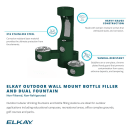 Elkay LK4409BFEVG Outdoor Wall Mount Bottle Filling Station w/ (2) Drinking Fountains - Non Refrigerated, Evergreen thumbnail 3