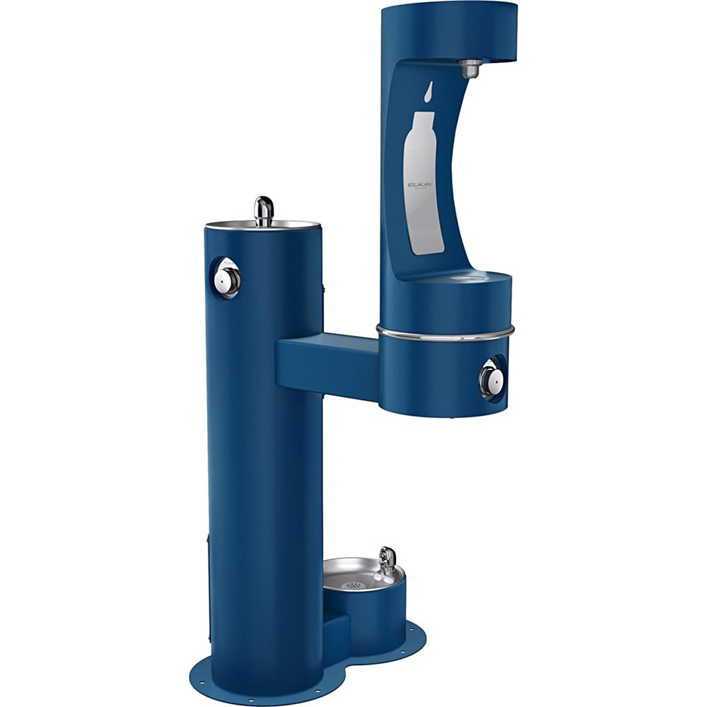 Elkay LK4420BF1LDBBLU Outdoor Bottle Filling Station w/ Drinking & Pet Fountain - Non Refrigerated, Blue