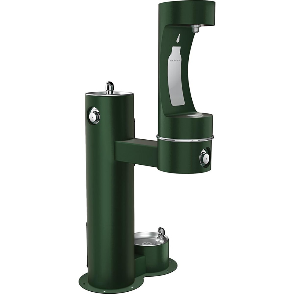 Elkay LK4420BF1LDBFRKEVG Outdoor Bottle Filling Station w/ Drinking & Pet Fountain - Non Refrigerated, Evergreen
