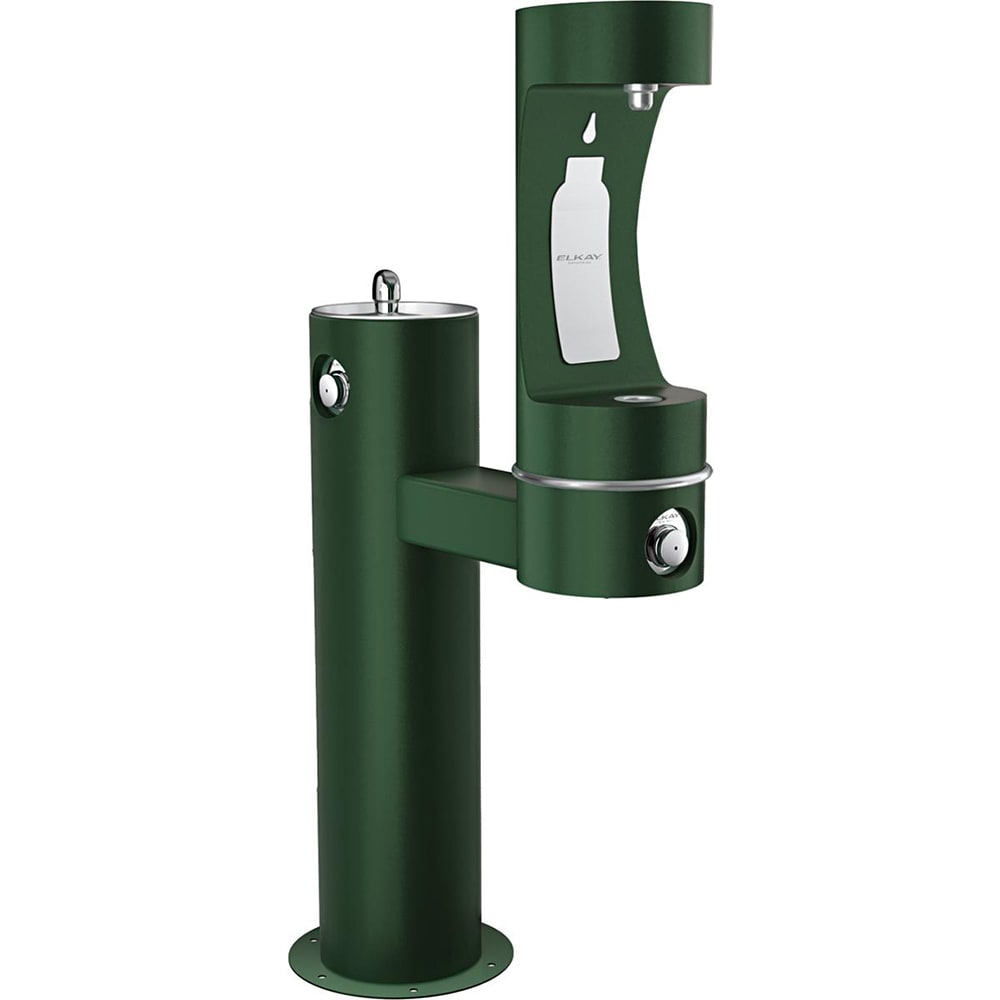Elkay LK4420BF1LEVG Outdoor Bottle Filling Station & Drinking Fountain - Non Refrigerated, Evergreen