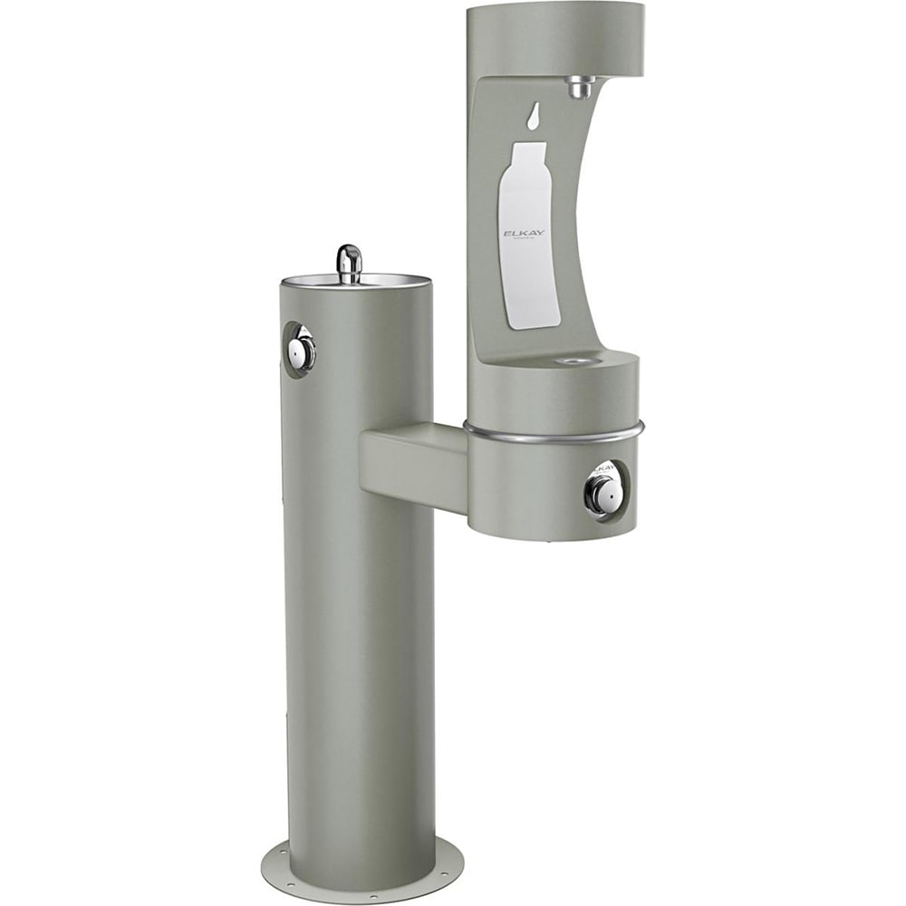 Elkay LK4420BF1LGRY Outdoor Bottle Filling Station & Drinking Fountain - Non Refrigerated, Gray