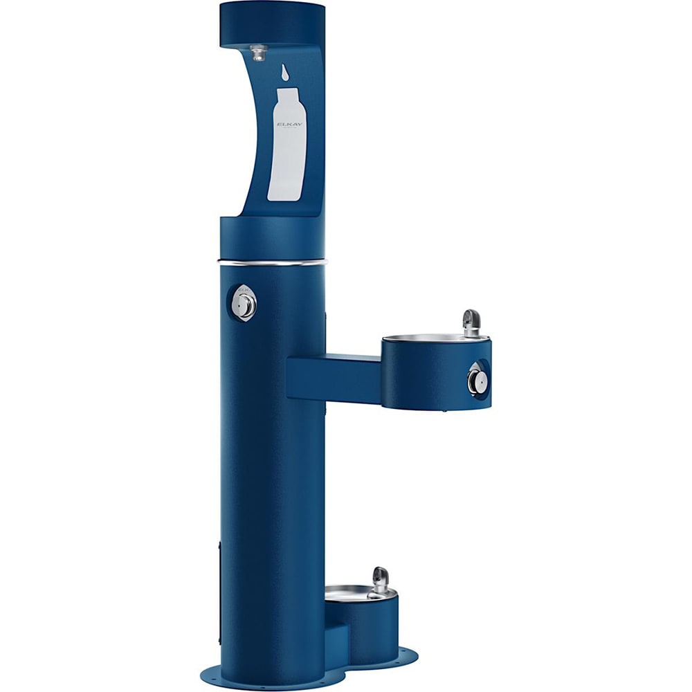 Elkay LK4420BF1UDBFRKBLU Outdoor Bottle Filling Station w/ Drinking & Pet Fountain - Non Refrigerated, Blue