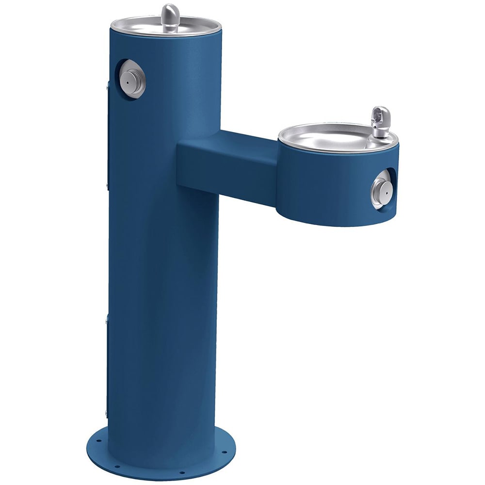Elkay LK4420BLU Bi Level Pedestal Drinking Fountain - Non Refrigerated, 14"W x 31"D x 40-5/16"H, Blue