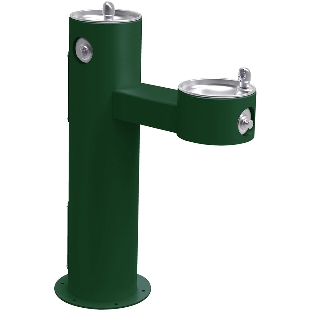 Elkay LK4420FRKEVG Bi Level Pedestal Drinking Fountain - Non Refrigerated, 14"W x 31"D x 40-5/16"H, Evergreen