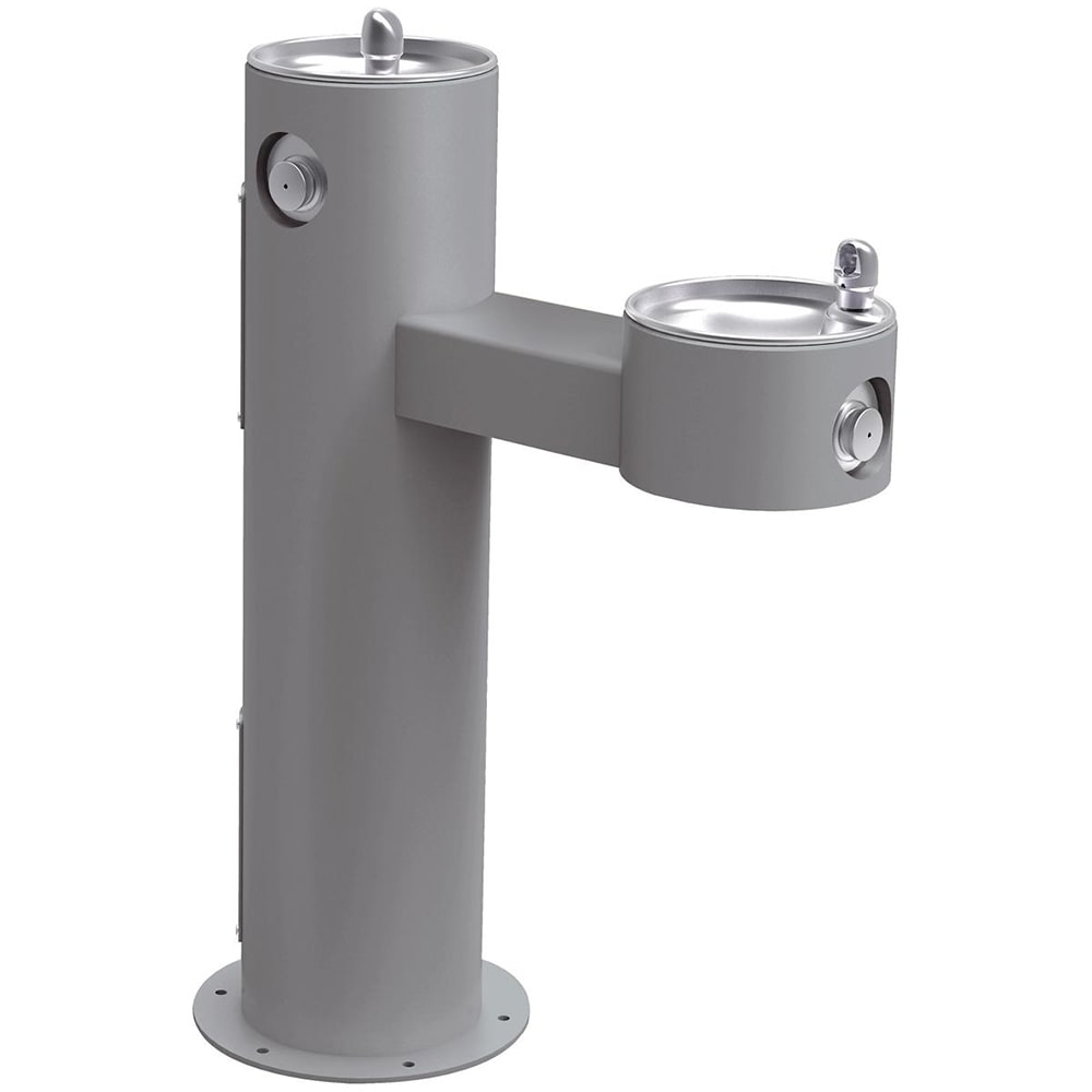 Elkay LK4420GRY Bi Level Pedestal Drinking Fountain - Non Refrigerated, 14"W x 31"D x 40-5/16"H, Gray