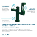 Elkay LK4430BF1LEVG Outdoor Bottle Filling Station w/ (2) Drinking Fountains - 52 1/8"H, Non Refrigerated, Evergreen thumbnail 2