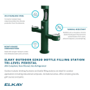 Elkay LK4430BF1UEVG Outdoor Bottle Filling Station w/ (2) Drinking Fountains - 64"H, Non Refrigerated, Evergreen thumbnail 2