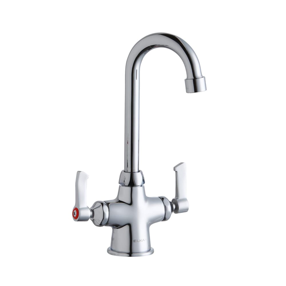 Elkay LK500GN04L2 Deck Mount Double Pantry Faucet w/ 4" Gooseneck Swing Spout & 2" Lever Handles