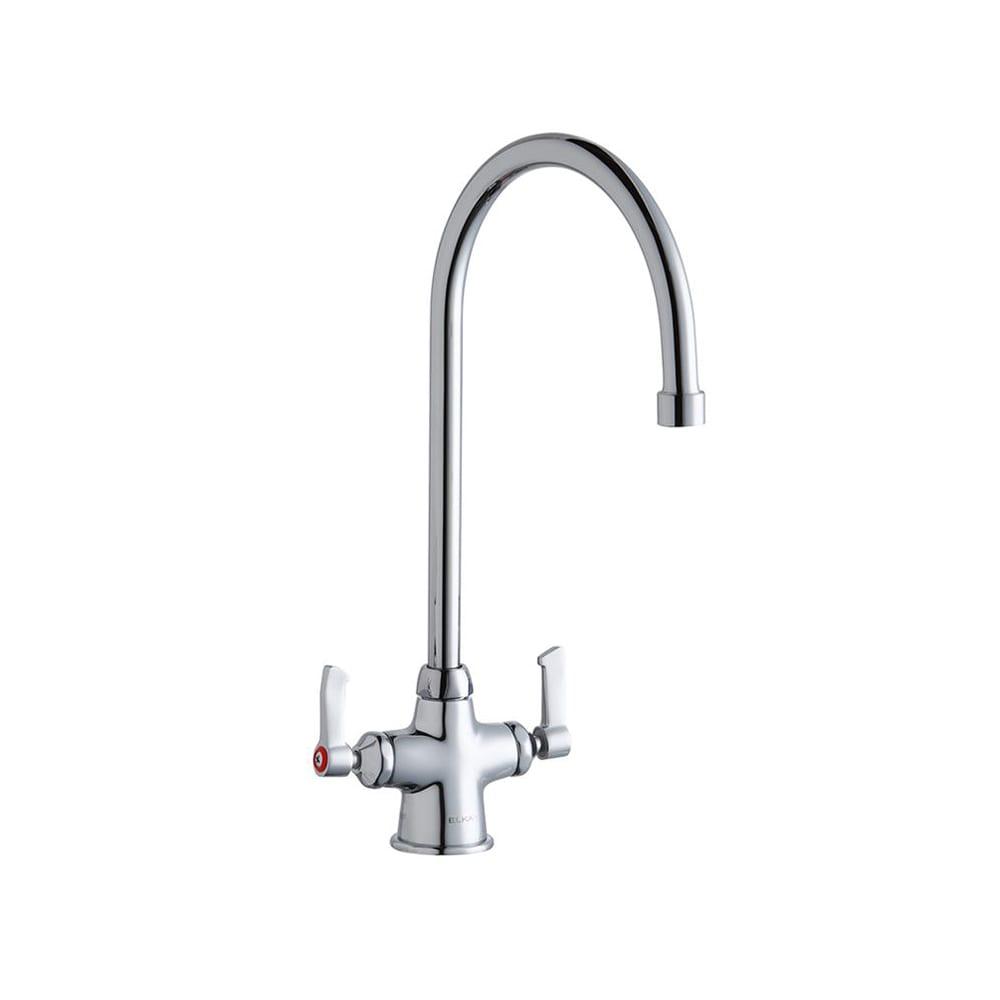 Elkay LK500GN08L2 Deck Mount Double Pantry Faucet w/ 8" Gooseneck Swing Spout & 2" Lever Handles
