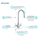 Elkay LK500GN08L2 Deck Mount Double Pantry Faucet w/ 8" Gooseneck Swing Spout & 2" Lever Handles thumbnail 4
