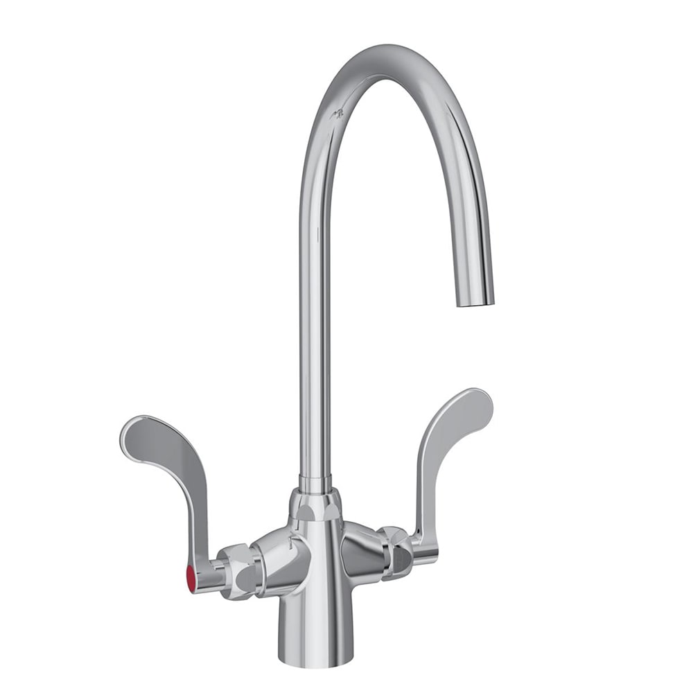 Elkay LK500GN08T4 Deck Mount Double Pantry Faucet w/ 8" Gooseneck Swing Spout & 4" Wrist Blade Handles