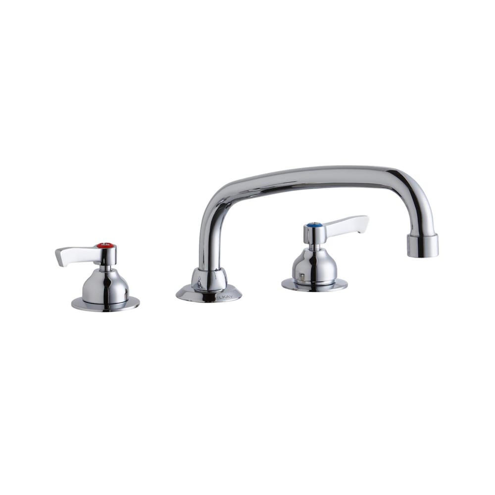 Elkay LK800AT10L2 Deck Mount Faucet w/ 10" Arch Tube Spout & 2" Lever Handles - 8" Centers