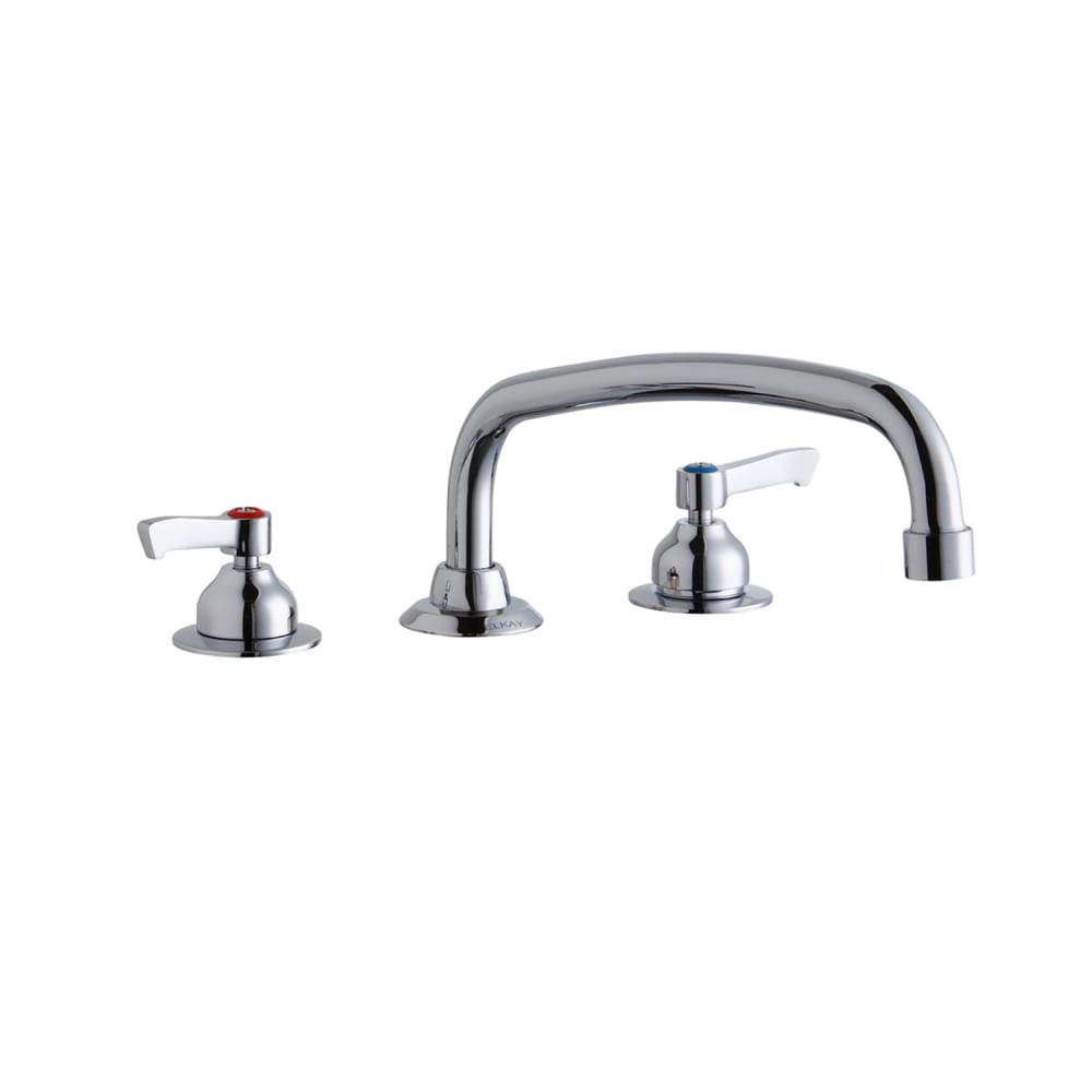 Elkay LK800AT12L2 Deck Mount Faucet w/ 12" Arch Tube Spout & 2" Lever Handles - 8" Centers