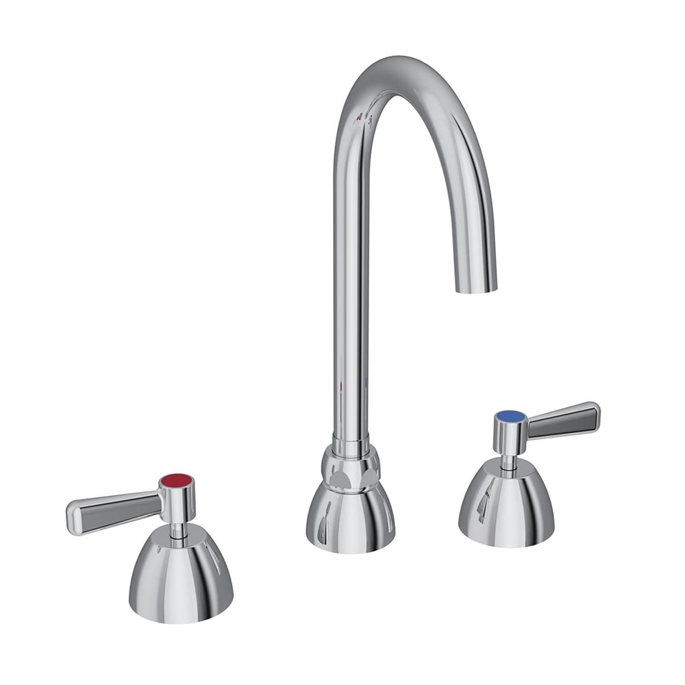 Elkay LK800GN05L2 Deck Mount Faucet w/ 5" Gooseneck Spout & 2" Wrist Blade Handles - 8" Centers