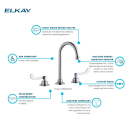 Elkay LK800GN05T4 Deck Mount Faucet w/ 5" Gooseneck Spout & 4" Wrist Blade Handles - 8" Centers thumbnail 4