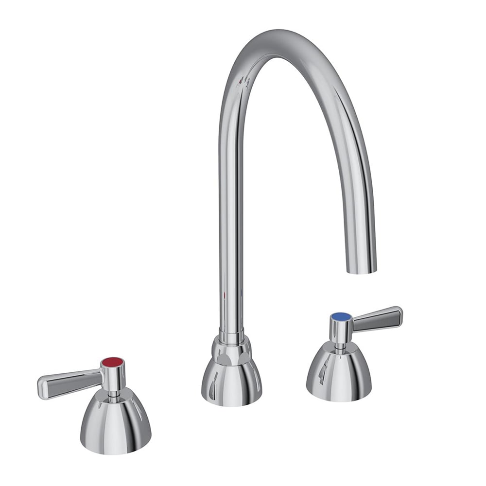 Elkay LK800GN08L2 Deck Mount Faucet w/ 8" Gooseneck Spout & 2" Wrist Blade Handles - 8" Centers
