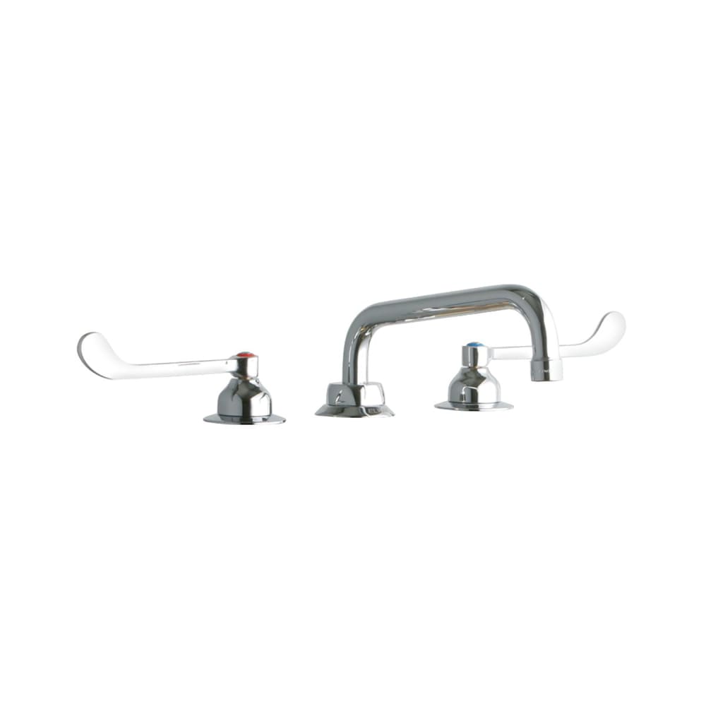 Elkay LK800TS08T6 Deck Mount Faucet w/ 8" Tube Spout & 6" Wrist Blade Handles - 8" Centers
