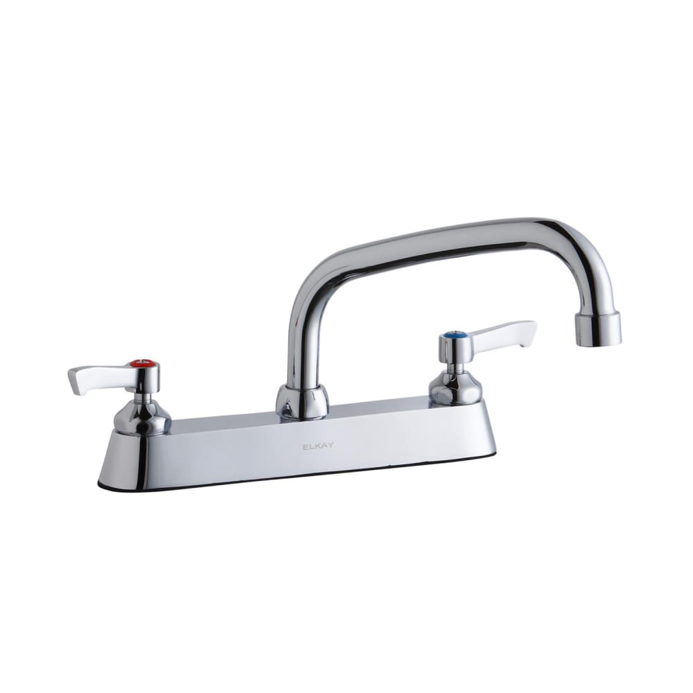 Elkay LK810AT08L2 Deck Mount Faucet w/ 8" Arch Tube Spout & 2" Lever Handles - 8" Centers