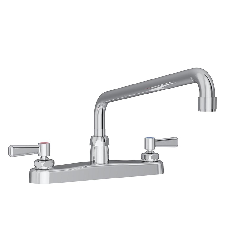 Elkay LK810AT12L2 Deck Mount Faucet w/ 12" Arch Tube Spout & 2" Lever Handles - 8" Centers