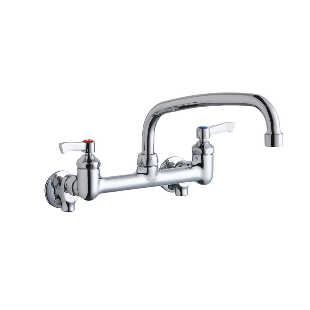 Elkay LK940AT10L2S Splash Mount Faucet w/ 10" Arched Swing Spout & 2" Lever Handles - 8" Centers