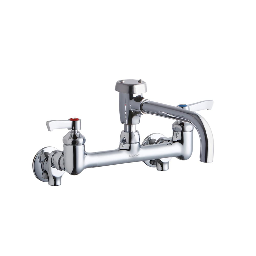 Elkay LK940VS07L2S Splash Mount Faucet w/ 8" Spout with Vacuum Breaker & 2" Wrist Blade Handles - 8" Centers