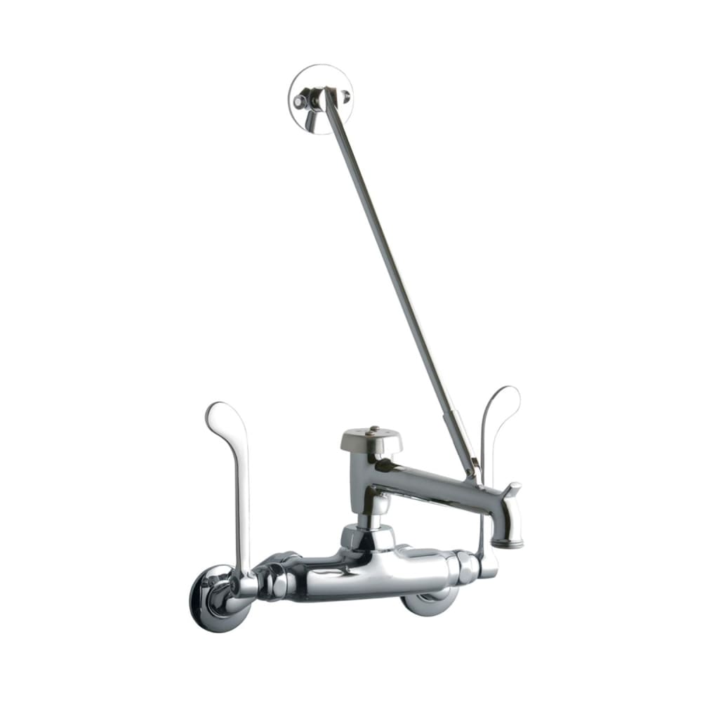 Elkay LK945BP07T6T Splash Mount Faucet w/ 7" Bucket Hook Spout & 6" Blade Handles - 3 1/2" to 8" Adjustable Centers