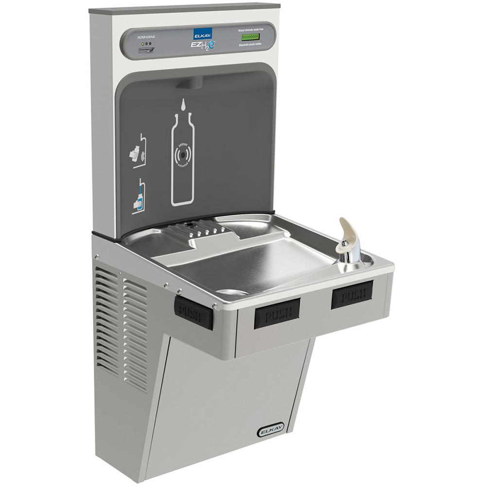Elkay LMABFDWSLK Wall Mount Drinking Fountain w/ Bottle Filler - Non Refrigerated, Filtered