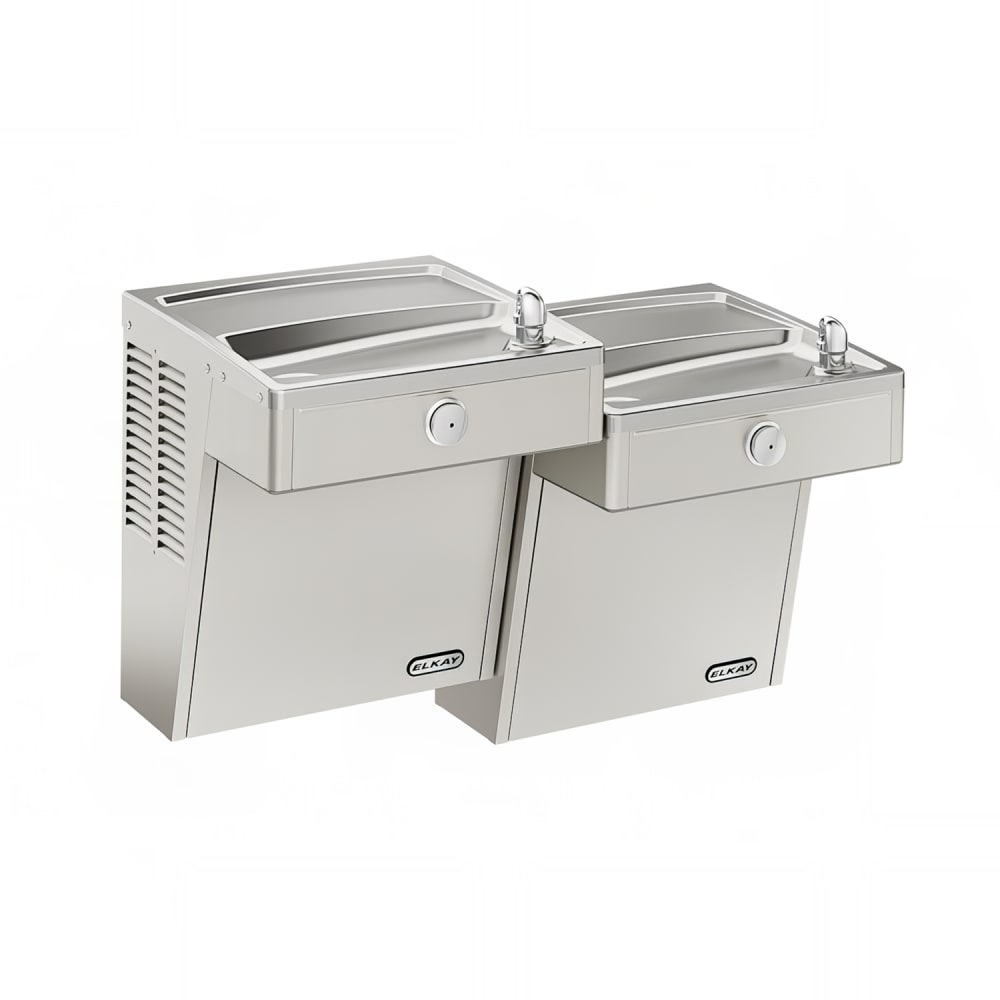 Elkay LVRCTL8SC Wall Mount Bi Level Drinking Fountain - Filtered, Refrigerated, Stainless